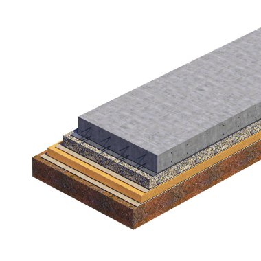 Beyaz bir arka plan üzerinde taban plakası. 3D çizim.