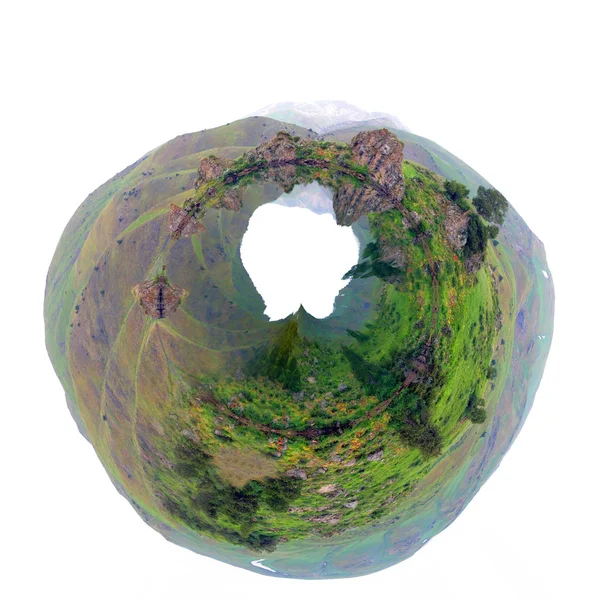 惑星の形をした山の湖. ストック画像