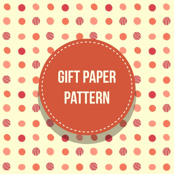 Cadeau Papier Patroon Met Stippen Geel Roze Rode Kleuren — Stockvector