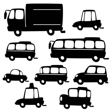 tek renkli farklı araç beyaz arka plan üzerinde ayarlayın.