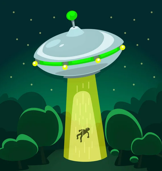 Ufo Kradzież Koncepcji Człowieka Proste Kolorowe Wzornictwo — Wektor stockowy