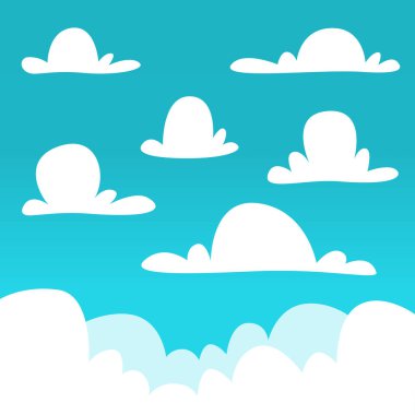 vektör çizgi film bulut şablon tasarım illüstrasyon koleksiyonu ayarla eğlenceli tarzı doodle