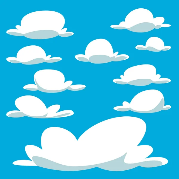 Векторний Мультфільм Хмарний Шаблон Дизайну Колекція Ілюстрацій Встановлена Веселому Каракулі — стоковий вектор