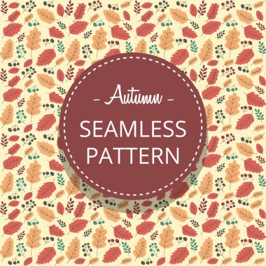 Metin ile seamless modeli sonbahar yaprakları