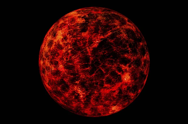 Planeta Vermelho Lua Asteróide Satélite Gigante Novo Gigante Gasoso Explosão — Fotografia de Stock