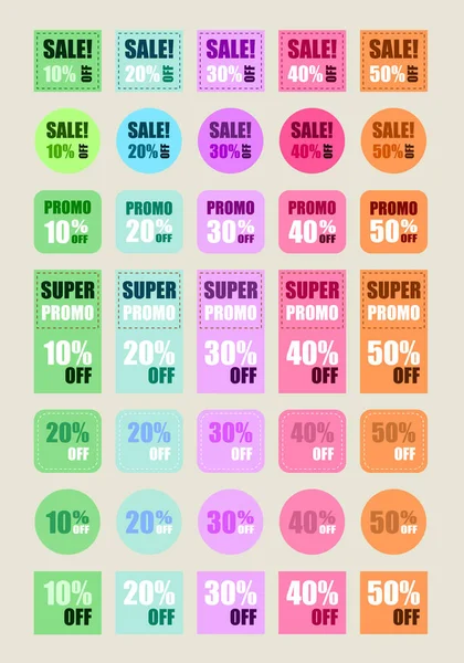 Ilustrao Conjunto Cupons Desconto Venta Etiquetas Desconto Black Friday Cupom — Vector de stock