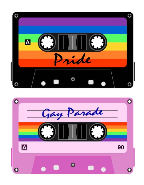 Ilustracao Vetor Cassette Gay Colecao Music Fitas Cassete Gay Lgbt Лицензионные Стоковые Иллюстрации
