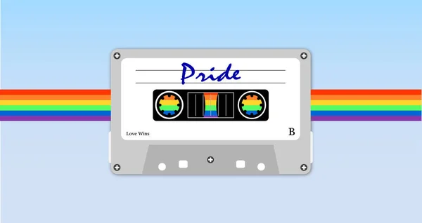 Ilustracao Vetor Cassette Tapes Gay Fitas Cassete Gay Lgbt Pride — 图库矢量图片