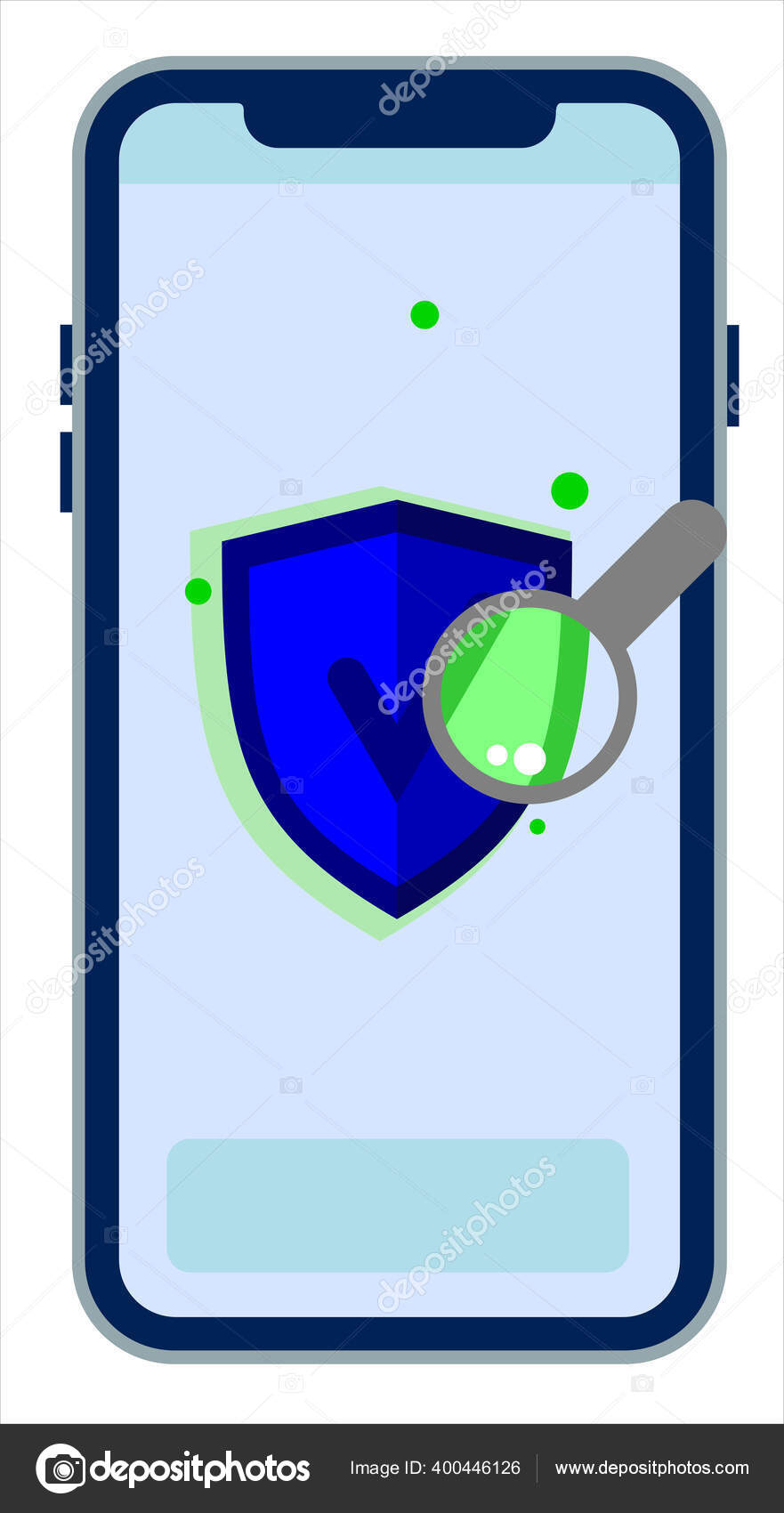 Ilustracao Иконка Смартфона Verificado Значок Проверено Лупа.
