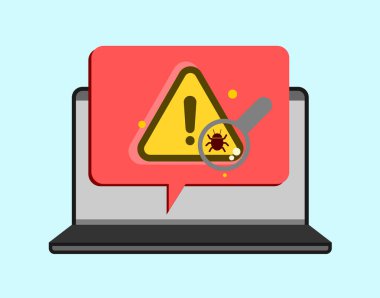 Ilustracao Alarm Virüsü, doğrulandı, tarama, virüs, hücresel, lupa, escudo, doğrulama, enfectado, varredura, quarentena, tarayıcı, ok, infeccao, startup, tecnologia, seguranca, danger, malware, software, cavalo de troia, private aciade, hacker, bug,