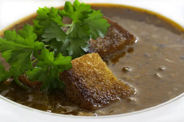 Sopa de riñón plato de primer plano —  Fotos de Stock