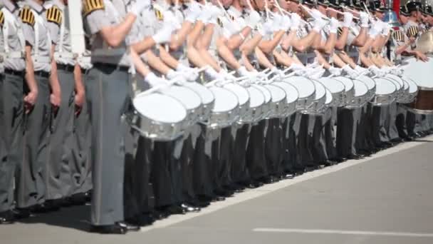 Сантьяго Чилі Вересня 2011 Року Військові Cadet Гурту Йдуть Репетицію — стокове відео