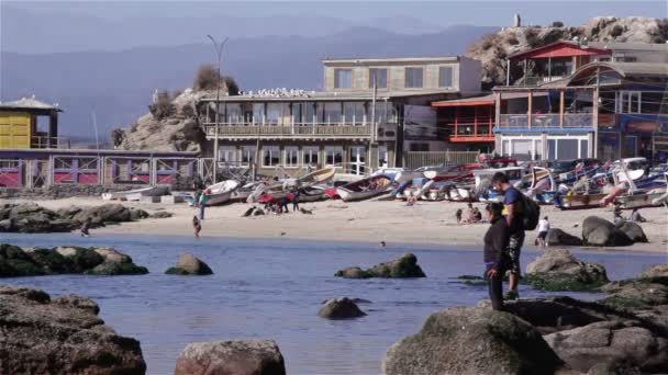 Horcón Chile Abril 2018 Caleta Pescadores Horcón Chile — Vídeo de stock