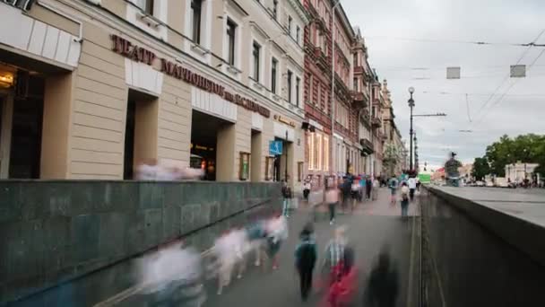 Petrohrad Rusko Června 2019 Podruka Chodníku Něvském Prospektu Avenue — Stock video