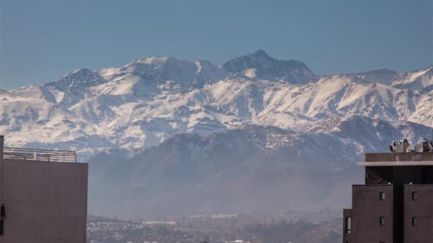 Timelapse Dag Till Natt Anderna Bergen Santiago Chile — Stockvideo