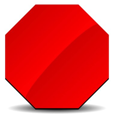 Kırmızı yol işaret, dur işareti klip-art beyaz