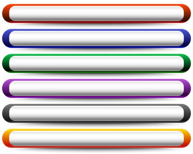 Düğmeleri, afiş ile boş boşluk 6 renk