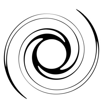 Sarmal, büküm, girdap öğe üzerinde beyaz izole. Düzgün vücutlu, döner şekliyle