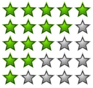 Derecelendirme ile parlak, canlı yıldız yıldız. (review sistemi 5 yıldızlı)