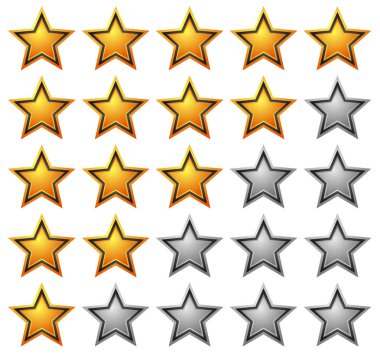 Derecelendirme ile parlak, canlı yıldız yıldız. (review sistemi 5 yıldızlı)