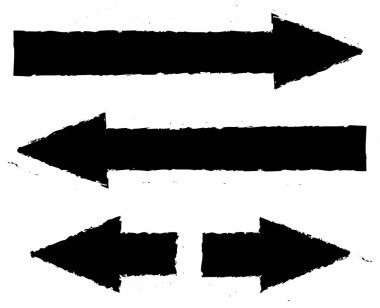 Uzun ve kısa versiyonu grungy, grafiti okları kümesi