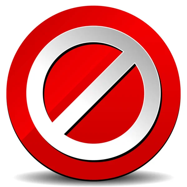 Señal Roja Señal Stop Clip Art Blanco — Vector de stock