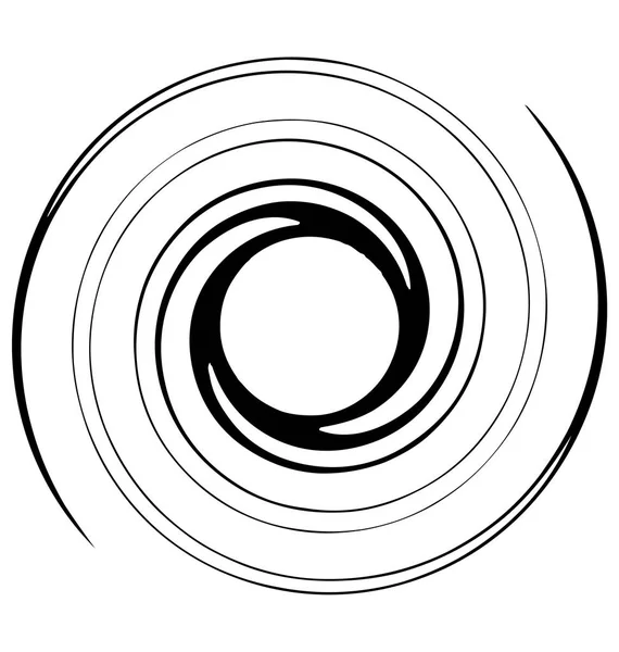 Spiral Vrid Snurra Element Isolerade Vitt Kurviga Roterande Form — Stock vektor