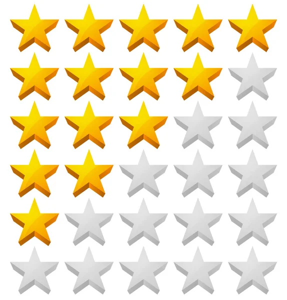 Star Rating System Star Rating Bevel Stars Quality Value Ratings — Stock Vector