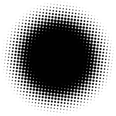 Yarım ton öğe üzerinde beyaz daire içine alın. Dairesel solan daireler dışa