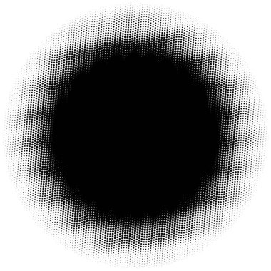 Yarım ton öğe üzerinde beyaz daire içine alın. Dairesel solan daireler dışa