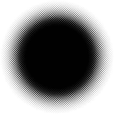 Yarım ton öğe üzerinde beyaz daire içine alın. Dairesel solan daireler dışa