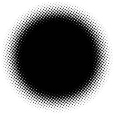 Yarım ton öğe üzerinde beyaz daire içine alın. Dairesel solan daireler dışa