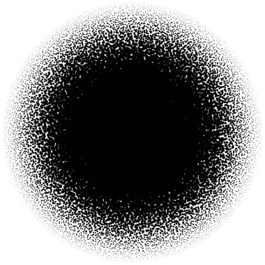 Yarım ton öğe üzerinde beyaz daire içine alın. Dairesel solan daireler dışa