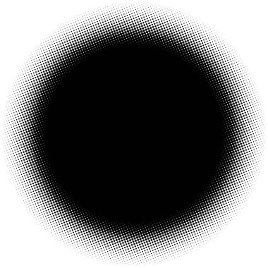 Yarım ton öğe üzerinde beyaz daire içine alın. Dairesel solan daireler dışa