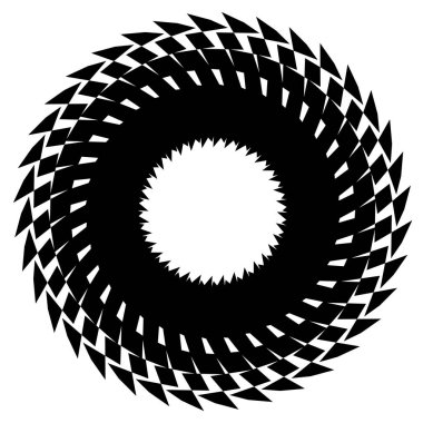 Siyah ve beyaz soyut öğe üzerinde beyaz