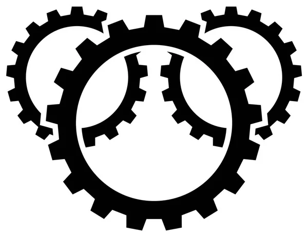Overlapping Gears Gear Wheel Abstract Icon — Stock Vector