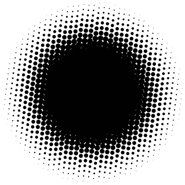 Kreis Halbton Element Über Weiß Kreisförmige Kreise Nach Außen — Stockvektor
