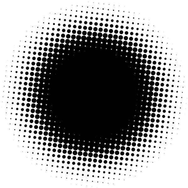 Circle Half Tone Element White Circular Fading Circles Outwards — Stock Vector
