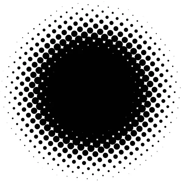 Cirkel Half Tone Element Wit Circulaire Fading Cirkels Naar Buiten — Stockvector