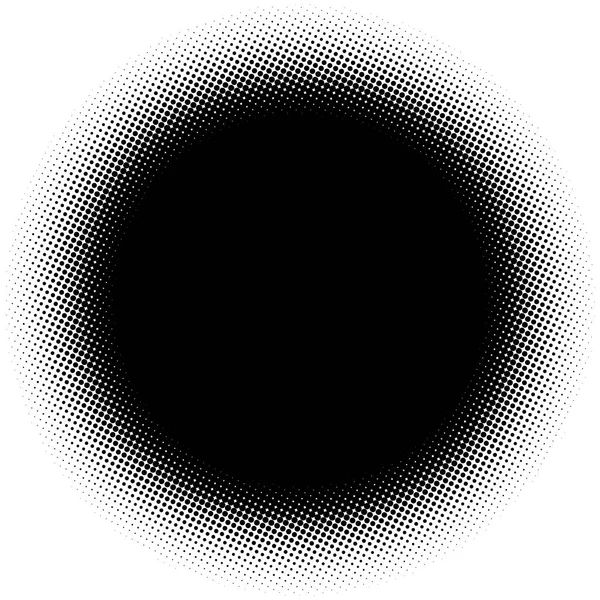 Kreis Halbton Element Über Weiß Kreisförmige Kreise Nach Außen — Stockvektor