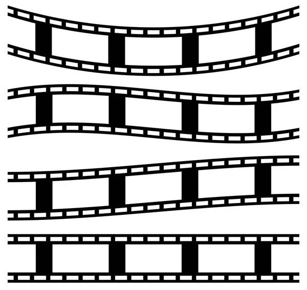 Film Strip Photo Film Tape Set White — Stock Vector