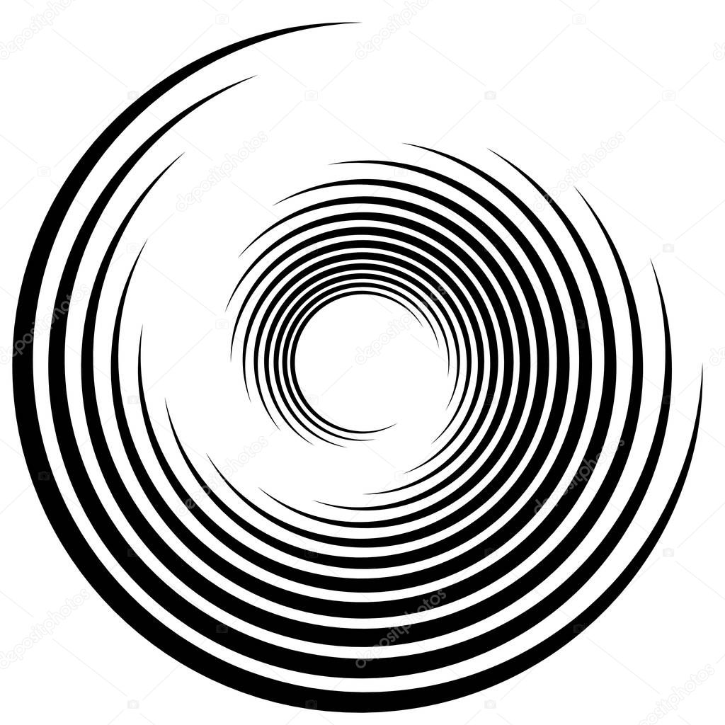 Spiral, swirl, twirl abstract element over white