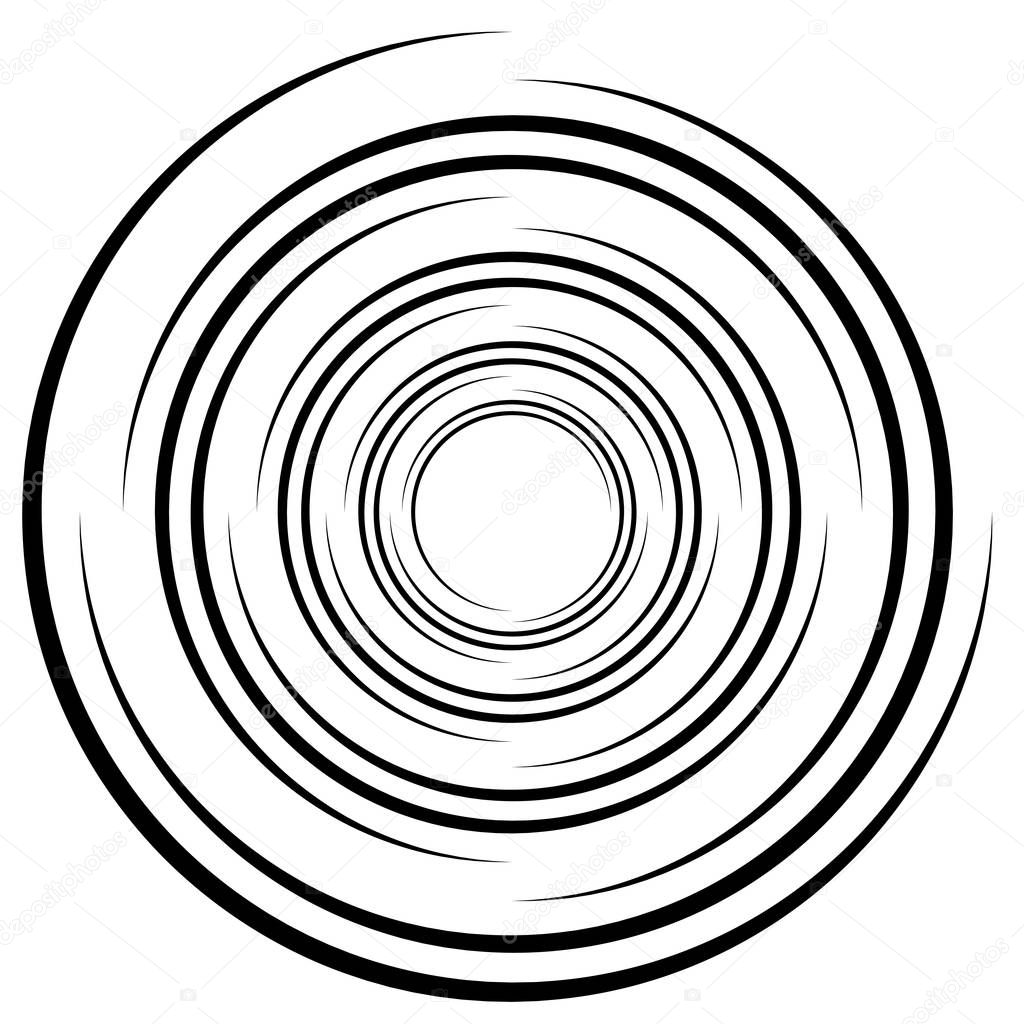 Spiral, swirl, twirl abstract element over white