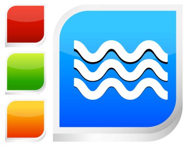 Dalgalar simgesi. Simge su sallayarak için. Okyanus, deniz, havuz simgesi