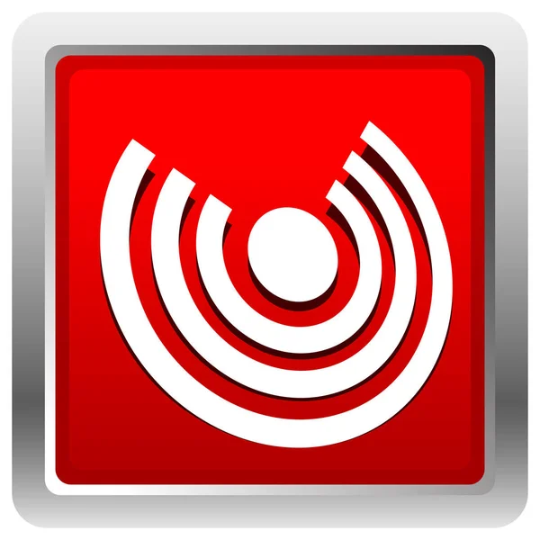 Symbol mit konzentrischen Kreisen zum Aussenden, Strahlen, Signalthemen — Stockvektor