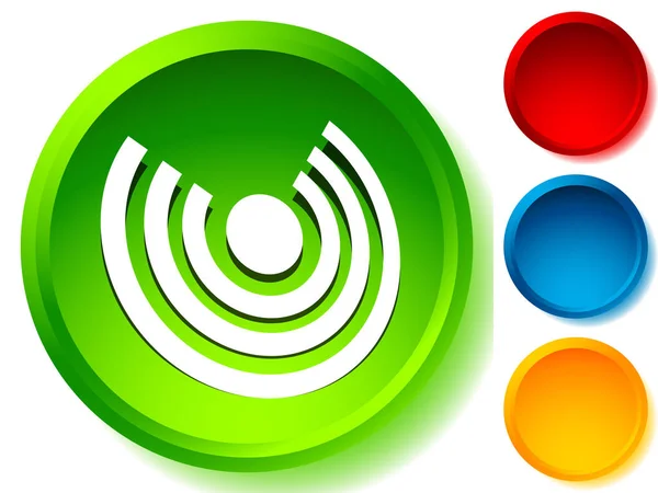 Icono con círculos concéntricos para emitir, rayos, temas de señal — Vector de stock