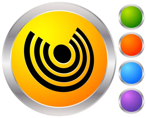 Ikona s soustředné kruhy pro vysílání, paprsky, signál motivy — Stockový vektor