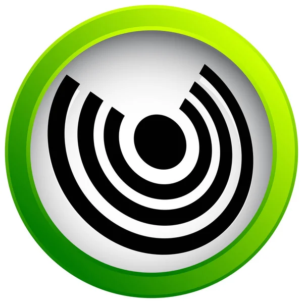 Ícone com círculos concêntricos para emissão, raios, temas de sinal — Vetor de Stock