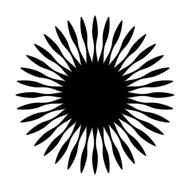 Dairesel geometrik motif. Soyut gri tonlamalı op-art öğesi