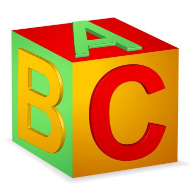 Beyaz üzerinde ABC Cube